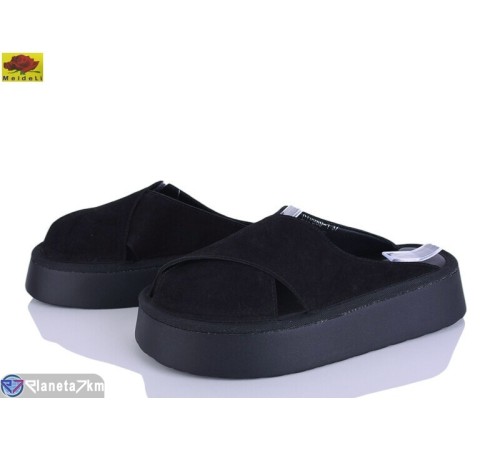 Шлепки жіночі на літо (8 пар р.36-41) чорний  "Mei De Li"