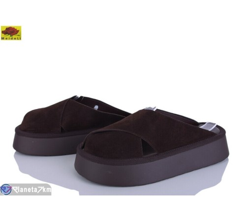 Шлепки жіночі на літо (8 пар р.36-41) коричневий  "Mei De Li"