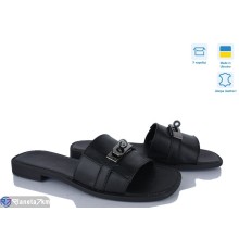 Шлепки жіночі на літо (6 пар р.36-40) чорний  "Linda"