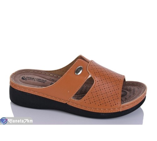 Шлепки жіночі на літо (6 пар р.37-41) camel  "SALIVAN"