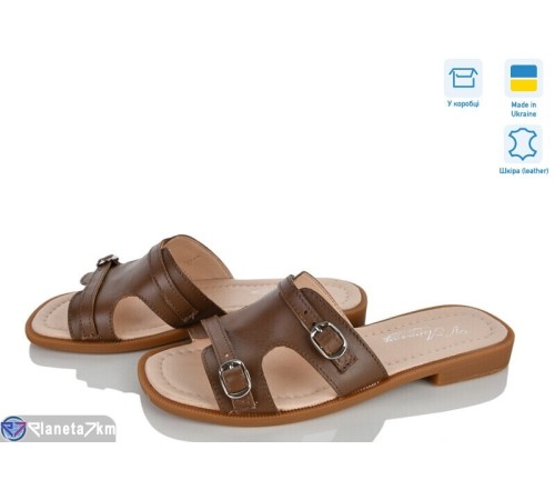 Шлепки жіночі на літо (8 пар р.36-41) коричневий  "ERIKA"