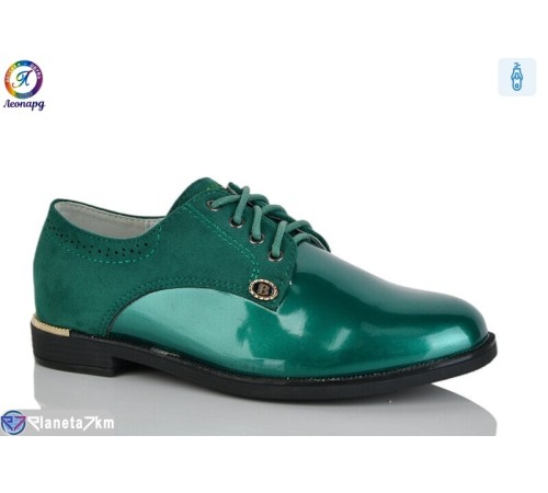 Дитячі туфлі на весну/осінь (8 пар р.32-37) зелений  "Леопард"