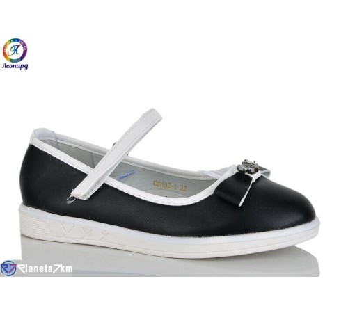 Балетки дитячі на весну/осінь (8 пар р.32-37) чорний  "Леопард"