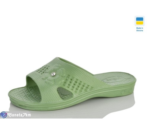 Шлепки жіночі на літо (8 пар р.36-41) зелений  "LOTTOS"