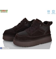 Кросівки жіночі на зиму (8 пар р.36-40) коричневий  "HENGJI-ELENA"