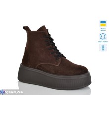 Черевики жіночі на зиму (6 пар р.37-41) коричневий  "LIKA"