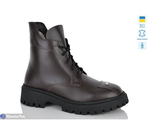 Черевики жіночі на зиму (6 пар р.37-41) коричневий  "LIKA"