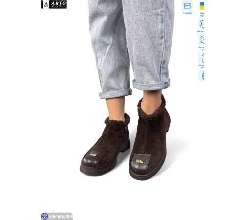 Черевики жіночі на зиму (8 пар р.36-41) коричневий  "ARTO"