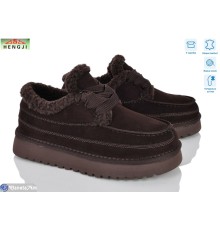 Туфлі жіночі на зиму (8 пар р.36-40) коричневий  "HENGJI-ELENA"