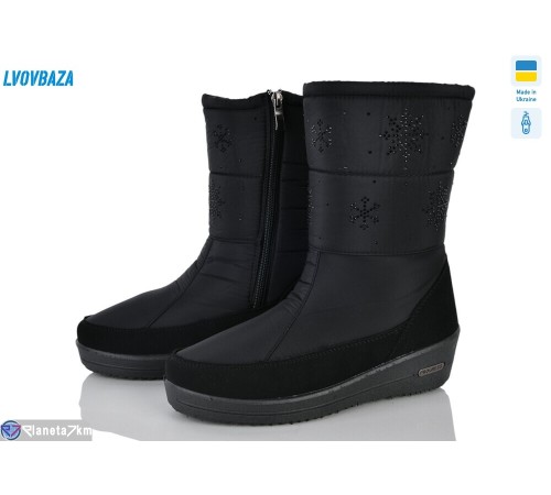 Чоботи жіночі на зиму (6 пар р.37-41) чорний  "LEOBAZA"