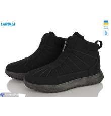 Черевики чоловічі на зиму (6 пар р.41-45) чорний  "LEOBAZA"