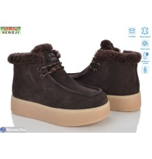 Черевики жіночі на зиму (8 пар р.36-41) коричневий  "HENGJI-ELENA"