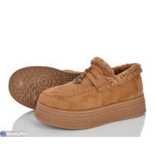 Туфлі жіночі на зиму (8 пар р.37-41) camel  "LOREDANA"