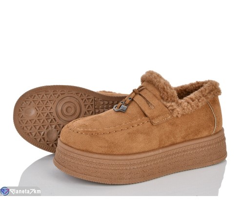 Туфлі жіночі на зиму (8 пар р.37-41) camel  "LOREDANA"