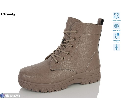 Черевики жіночі на зиму (6 пар р.36-41) коричневий  "Trendy"