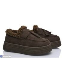Туфлі жіночі на зиму (8 пар р.37-41) коричневий  "LOREDANA"