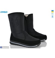 Чоботи жіночі на зиму (6 пар р.38-42) чорний  "LEOBAZA"