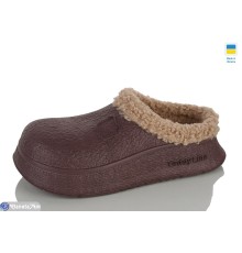 Жіночі сабо на зиму (8 пар р.36-41) коричневий  "LOTTOS"