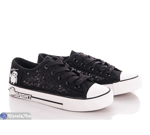 Кеди жіночі на весну/осінь (6 пар р.35-38) чорний "Bella Shoes" Кеди жіночі на весну/осінь (6 пар р.35-38) чорний "Bella Shoes"