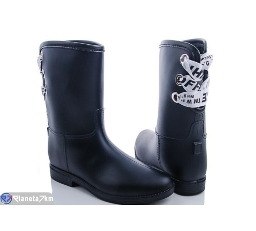Жіноче гумове взуття на весну/осінь (6 пар р.37-41) чорний "Bella Shoes" Жіноче гумове взуття на весну/осінь (6 пар р.37-41) чорний "Bella Shoes"