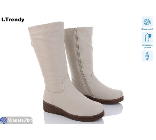 Чоботи жіночі на зиму (6 пар р.37-42) бежевий  "Trendy"