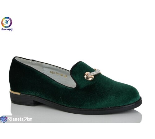 Дитячі туфлі на весну/осінь (8 пар р.32-37) зелений  "Леопард"