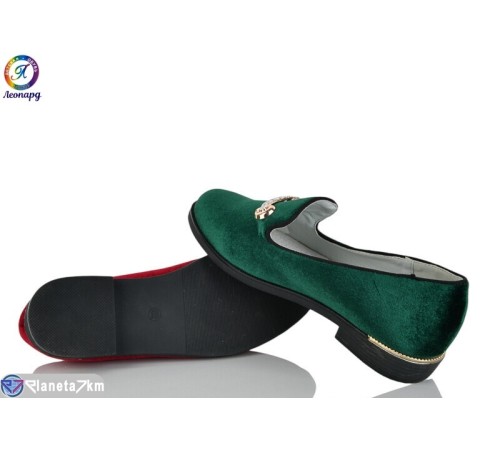 Дитячі туфлі на весну/осінь (8 пар р.32-37) зелений  "Леопард"