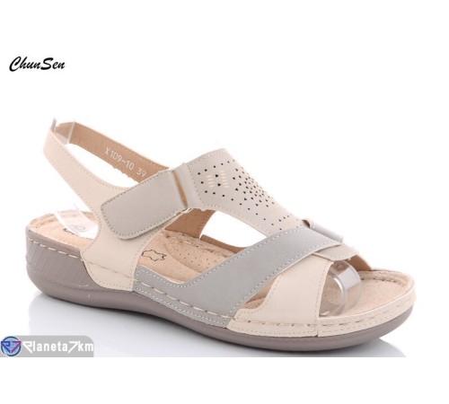 Босоніжки жіночі на літо (8 пар р.37-42) бежевий  "Chunsen"