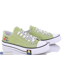 Дитячі кеди на весну/осінь (8 пар р.35-40) зелений  "Bella Shoes"