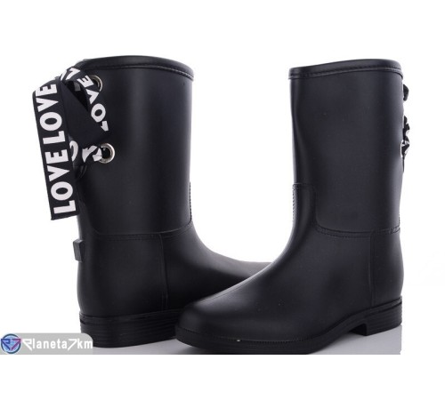 Жіноче гумове взуття на весну/осінь (6 пар р.36-40) чорний "Bella Shoes" Жіноче гумове взуття на весну/осінь (6 пар р.36-40) чорний "Bella Shoes"