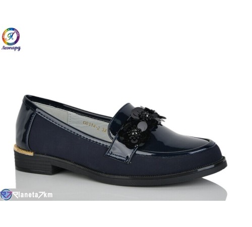 Дитячі туфлі на весну/осінь (8 пар р.32-37) синій  "Леопард"