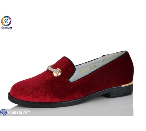 Дитячі туфлі на весну/осінь (8 пар р.32-37) бордовий  "Леопард"