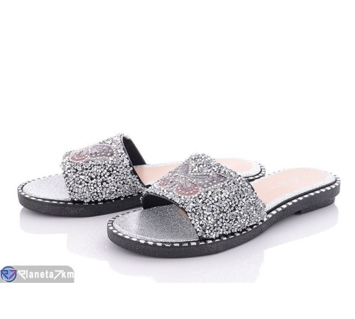 Шлепки жіночі на літо (6 пар р.36-41) срібний "YAMMI SHOES" Шлепки жіночі на літо (6 пар р.36-41) срібний "YAMMI SHOES"