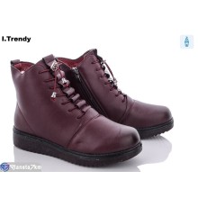 Черевики жіночі на зиму (8 пар р.37-42) бордовий  "Trendy"