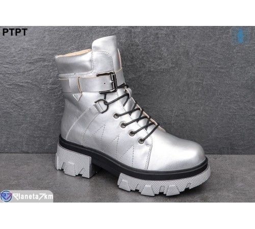 Черевики жіночі на зиму (8 пар р.36-41) срібний  "PTPT"