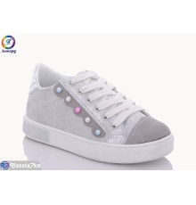 Дитячі кросівки на весну/осінь (12 пар р.24-30) срібний  "Леопард"