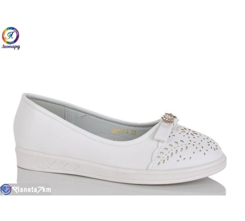 Балетки дитячі на весну/осінь (8 пар р.32-37) білий  "Леопард"