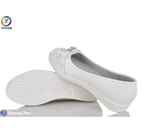 Балетки дитячі на весну/осінь (8 пар р.32-37) білий  "Леопард"