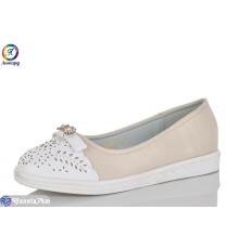 Балетки дитячі на весну/осінь (8 пар р.32-37) бежевий  "Леопард"