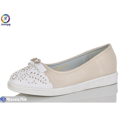 Балетки дитячі на весну/осінь (8 пар р.32-37) бежевий  "Леопард"