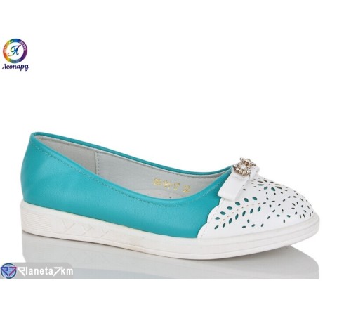 Балетки дитячі на весну/осінь (8 пар р.32-37) зелений  "Леопард"