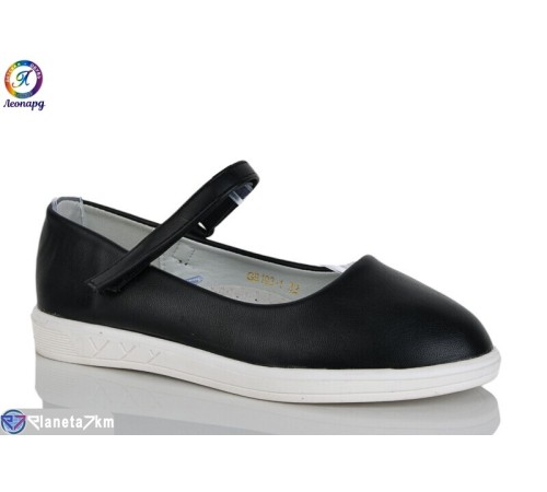 Балетки дитячі на весну/осінь (8 пар р.32-37) чорний  "Леопард"