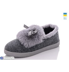 Тапки жіночі на зиму (6 пар р.37-41) сірий  "Korka"