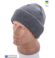 Шапка чоловіча на зиму (5 шт. р.сетка One size) сірий  "KINDER"