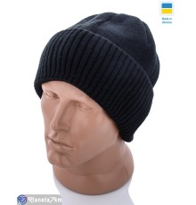 Шапка чоловіча на зиму (5 шт. р.сетка One size) чорний  "KINDER"
