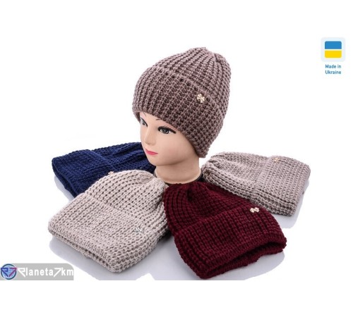 Шапка жіноча на зиму (5 шт. р.сетка 56-60) мікс  "Angell"