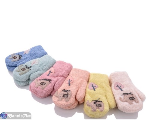 Рукавиці дитячі на зиму (12 шт. р.сетка 2-4) мікс  "RUBIBAS"