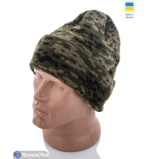 Шапка чоловіча на зиму (5 шт. р.сетка One size) зелений  "KINDER"