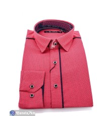 Сорочка чоловіча на весну/осінь (24 шт. р.сетка S-3XL) червоний  "Ricco"