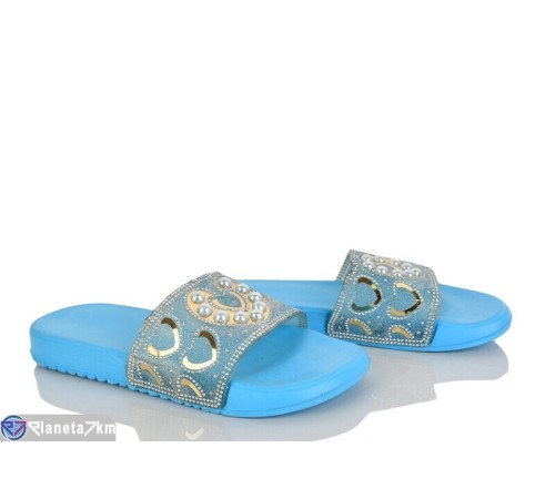 Шлепки жіночі на літо (12 пар р.36-41) блакитний  "LAIFA"